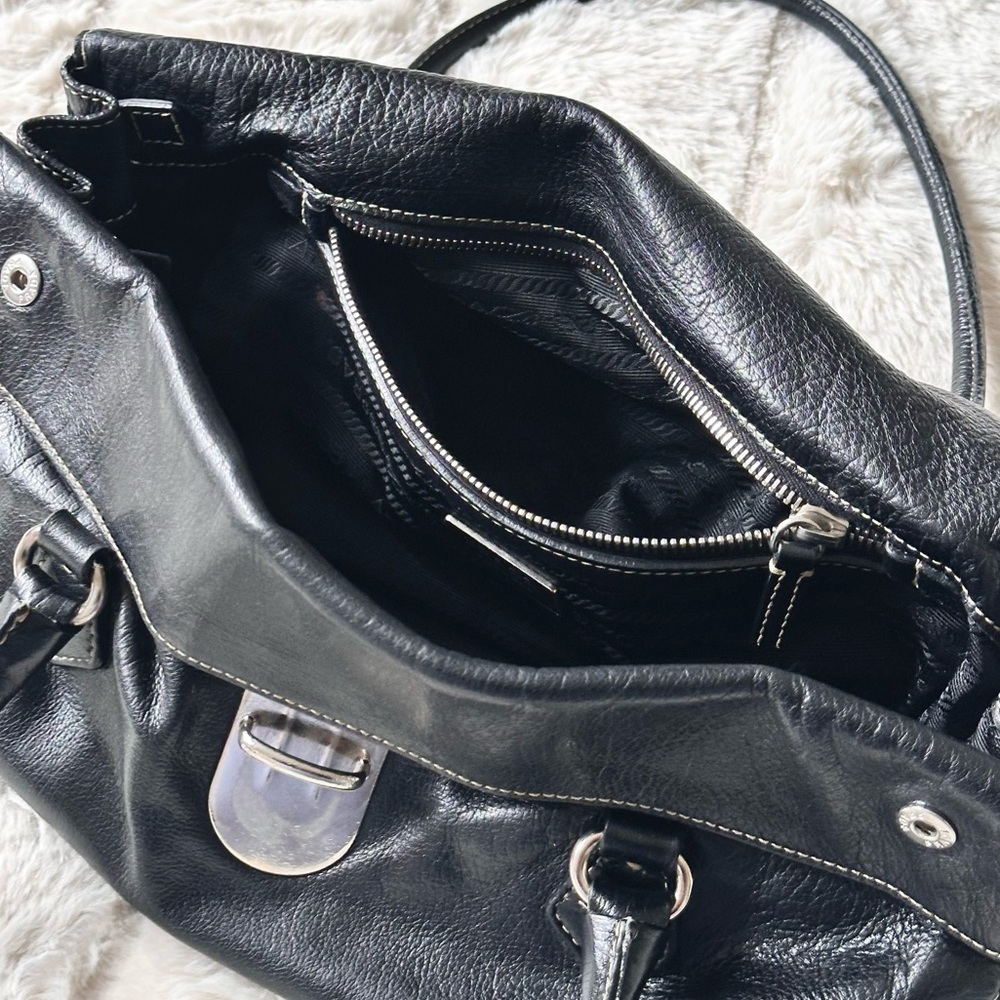 PRADA Soft Calf Easy Shoulder Bag Black - Picture 13 of 16